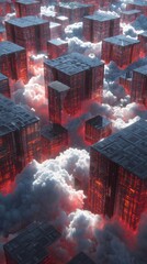 Cloud Computing Digital Information Data Center Technology. Computer Information Storage. Cybersecurity 3d Illustration