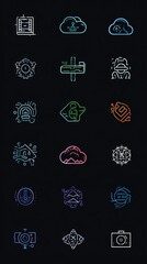 Cloud Native icon set multiple style collection 