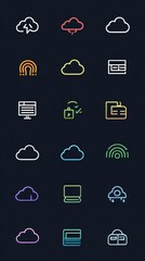 Cloud Native icon set multiple style collection 