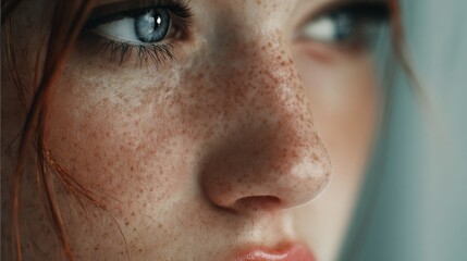 Close-up cute girl looking away, Cybersigilism 