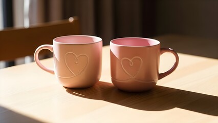 Pink Heart Mugs