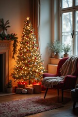 christmas tree in living room