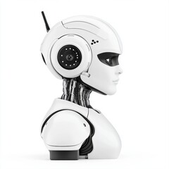 Futuristic Robot Design with Smooth White Finish and Integrated Technology