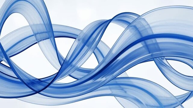Colorful blue waves create pattern in four frames showing smooth movement and flow without interruption