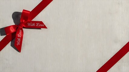 Gift with red ribbon and bow