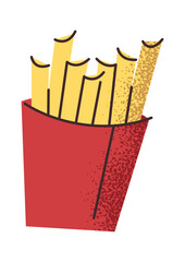 Red French fries paper pack