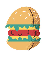 Burger American street food sticker