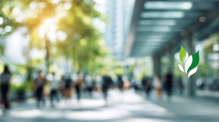 Obraz premium People walking near modern architecture