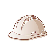 Fototapeta premium Isolated construction safety hard hat illustration for workplace protection and building site security