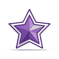 Obraz premium Violet Star Icon: Modern Low Poly Style with Shaded Contours, Simple Award Symbol for Apps or Game Design