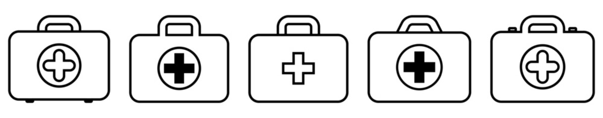 Obraz premium First Aid Kit Icon Set