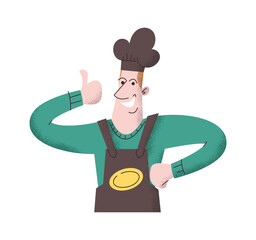 Street food chef character portrait