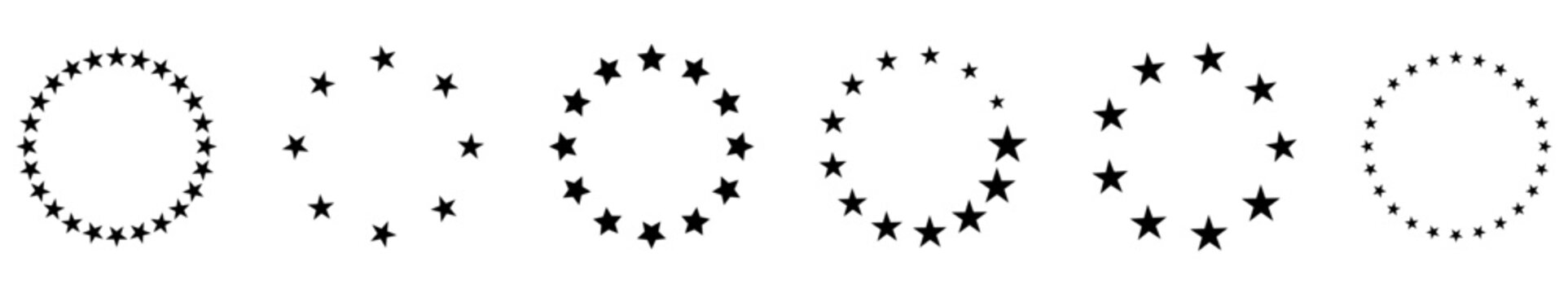 Stars in circle icons set
