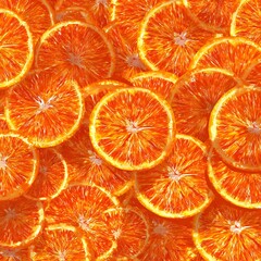 Seamless pattern of bright orange citrus fruit slices food Photo