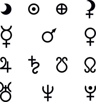 Planet Symbols Astrology &ndash; Astrological Icons Transparent