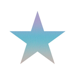 ​Abstract Grainy Gradient Star PNG. Single Five Pointed Star Icon with Retro Noise Texture. Trending Y2K Aesthetic Design Element for UI/Web Graphic
