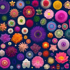 Vibrant Assortment of Colorful Abstract Floral Forms flowers Photo