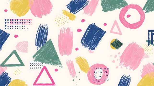 Vibrant geometric pattern design modern abstract textile background creative digital art concept - Powered by Adobe