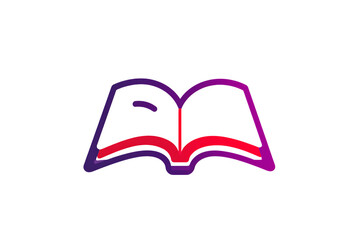 Vibrant Open Book Icon with Transparent Background for Educational and Creative Designs