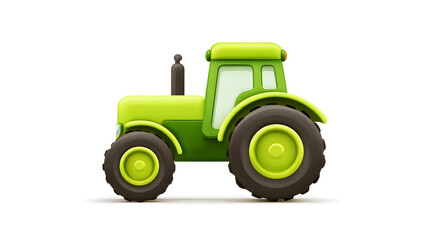 Obraz premium Green Cartoon Tractor Illustration with Wheels