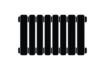 Home heating radiator appliance interior household silhouette element vector illustration