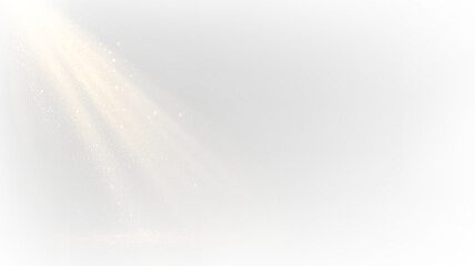 Light rays shining through an open space with a transparent background