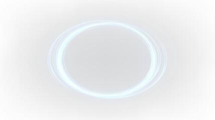 Blue light circle on clear background created by twisting energy in motion at a digital art event during daytime