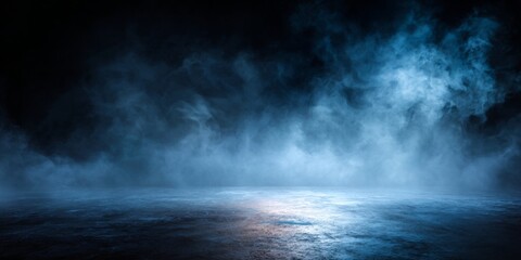 Obraz premium Dramatic Dark Background with Smoke and Fog Ideal for Creative Projects, Photography, Graphics, and Movie Productions