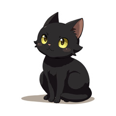 Cute Black Bombay Cat Clipart 10