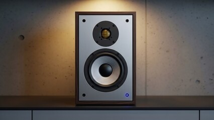 speakers on a wooden background