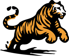 2D Tiger with transparent Background