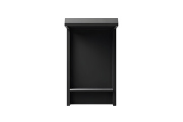 Modern Black Shelving Unit with Transparent Background for Professional Display