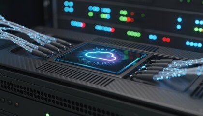 Network server hardware with cloud computing interface and data cables