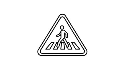 Pedestrian crossing sign illustration, warning of pedestrian traffic ahead.