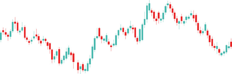 Financial Candlestick Chart Vector. Stock Market Trading Graph, Forex Analysis Illustration