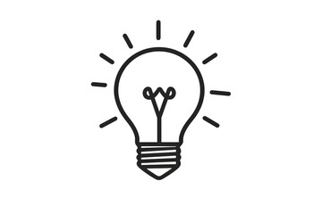 Minimalist Lightbulb Icon with Transparent Background for Creative Business Concepts