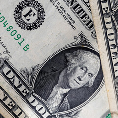 American one dollar banknotes wallpaper. Close up of money. Wealth concept, free trade, business concept background.
close up of one dollar bills.