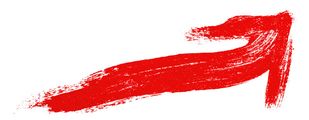 red arrow up line hand drawn