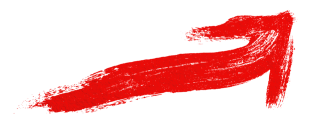 red arrow up line hand drawn