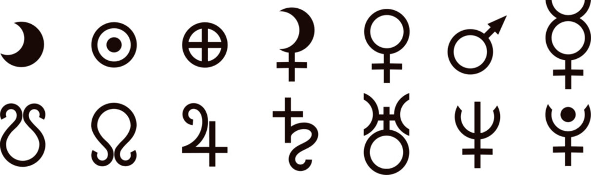 Astrology Symbol Set &ndash; Dark Astrology Symbols