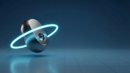 Token de identidad abstracto con anillo de escaneo luminoso y espacio para texto