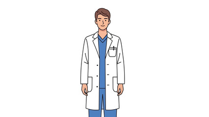 Medical Doctor Illustration Representing Professional Healthcare Specialist