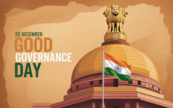 Elegant Good Governance Day artwork for government campaigns and events.