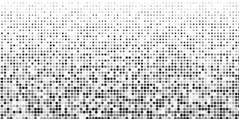 Abstract vector illustration with small circle and pixels. Dot halftone with randomus opacity