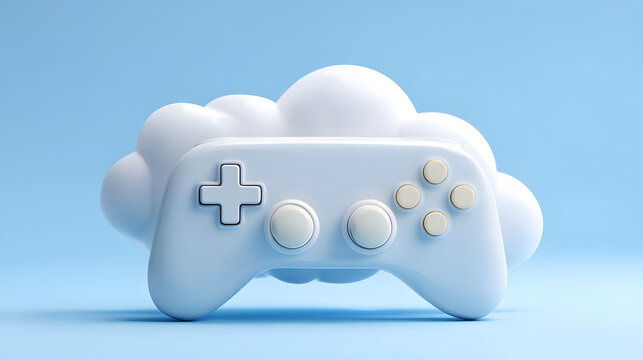 Cloud Gaming Controller Concept in 3D Render