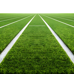 Green Grass Running Track with White Lanes.