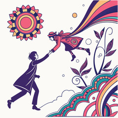 A surreal-art-colorful-illustration-vector 