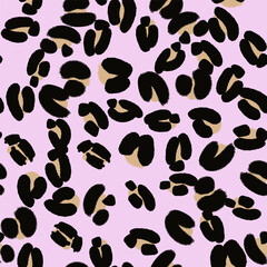 Seamless abstract leopard print vector pattern with hand-drawn organic shapes.Trendy fashion background for textiles, wallpaper, packaging, branding and digital design