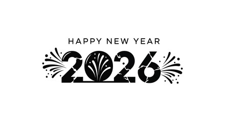 Festive new year design featuring bold numbers and floral elements a striking silhouette © AL-AMIN