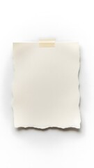 Fototapeta premium Torn Paper Note with Tape on White Background